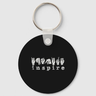 Teacher American Sign Language Deaf Awareness Vint Keychain