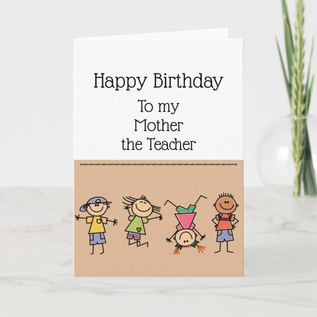 Teacher an Intellectual Badass Birthday Mother Card (Front)
