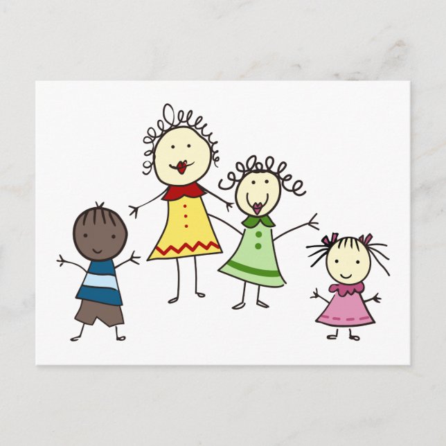 Teacher And Kids Postcard (Front)