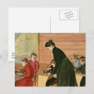 Teacher and Students Painting  Postcard