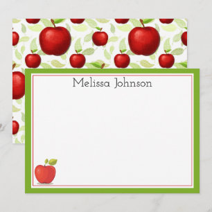 Teacher Apple Cute Fun School Personalized Card
