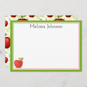 Teacher Apple Cute Fun School Personalized Card