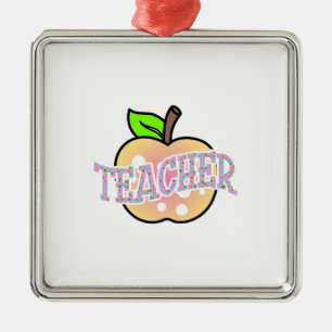 Teacher Apple Metal Ornament