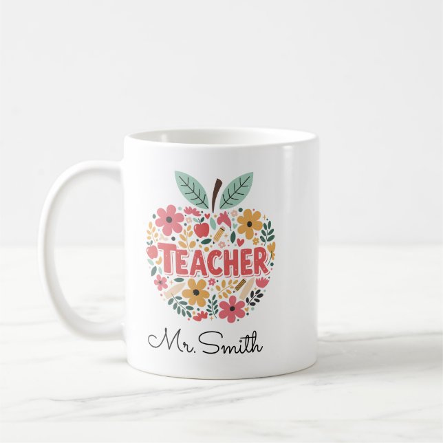 Teacher Apple Mug – Classic Red Apple (Left)