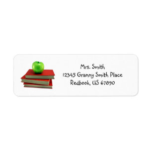 Teacher Apple on Books Labels