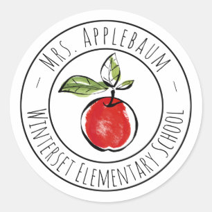 Teacher Apple Personalized Classic Round Sticker