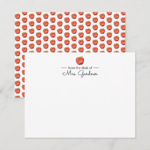 Teacher Apple Personalized Stationery Card