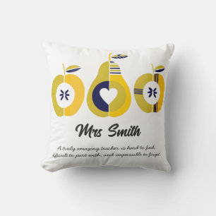 Teacher apple quote throw pillow
