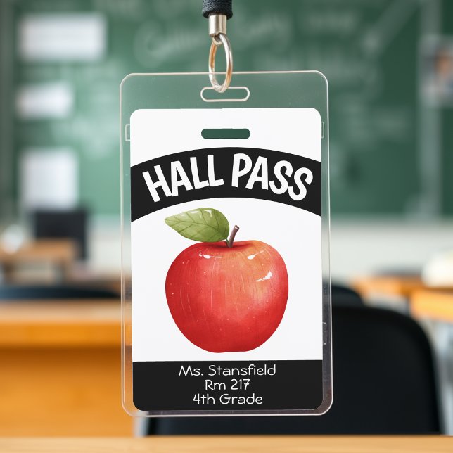 Teacher Apple Student Class Bathroom Hall Pass Badge (Teacher Apple Student Class Bathroom Hall Pass Badge
)