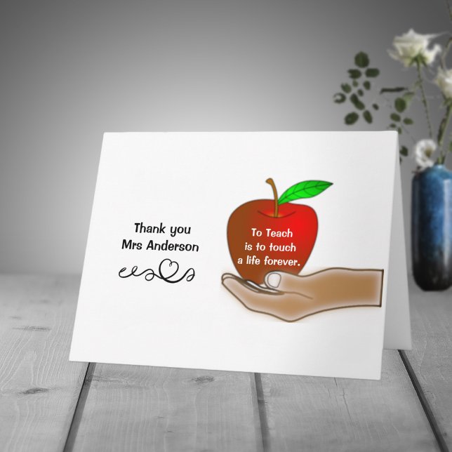 Teacher Apple Thank You Jumbo Size Card (Creator Uploaded)