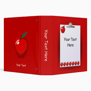 Teacher Apples Clipboard Red Binder