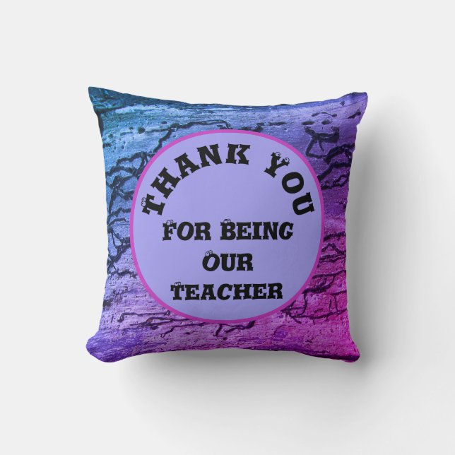 Teacher Appreciation Abstract School Classroom Throw Pillow (Front)