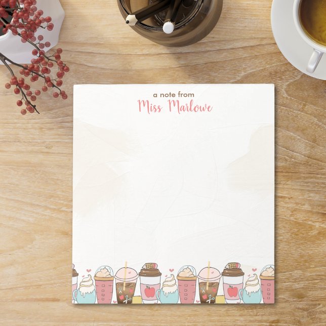 Teacher Appreciation Apple Coffee Personalized Notepad (Teacher Appreciation Apple Coffee Personalized Notepad)