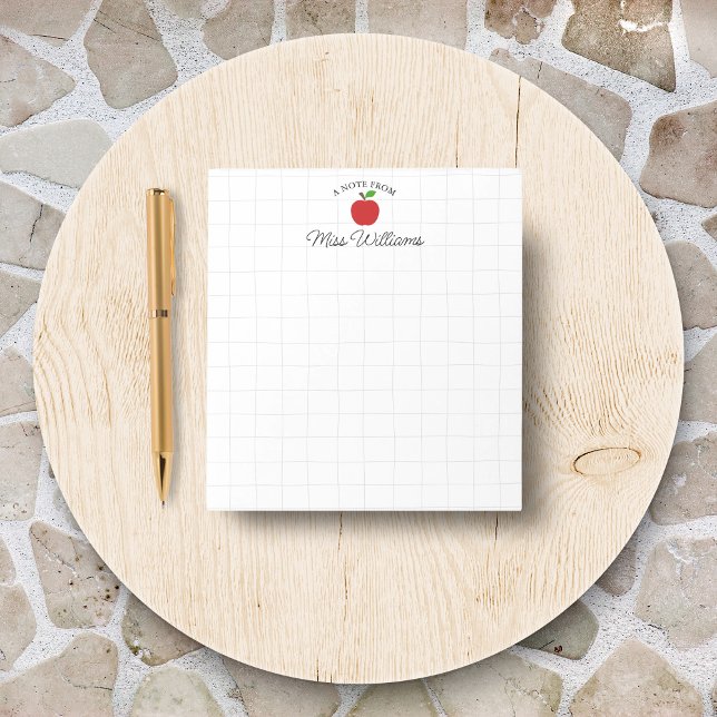 Teacher Appreciation Apple Personalized Name Notepad (Creator Uploaded)