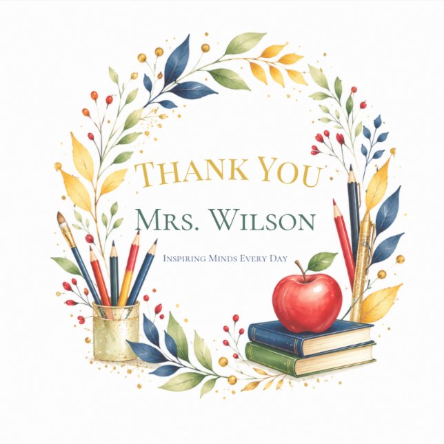 Teacher Appreciation Apple Stickers (Front)