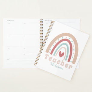Teacher Appreciation Back to School Boho Rainbow Planner