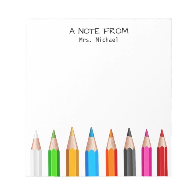 Teacher Appreciation Back to School Supplies  Notepad (Front)