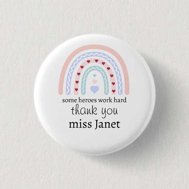 Teacher Appreciation - Best Teacher Ever Present 1 Inch Round Button (Front)