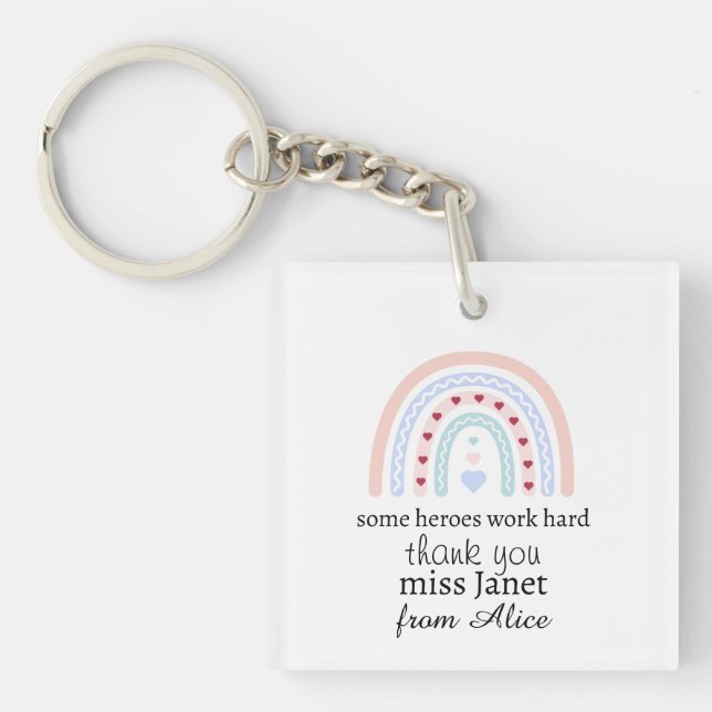 Teacher Appreciation - Best Teacher Ever Present Keychain (Front)