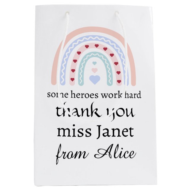 Teacher Appreciation - Best Teacher Ever Present Medium Gift Bag (Front)