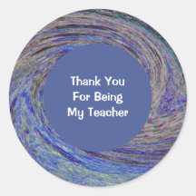 Teacher Appreciation Blue Spiral Swirl Thank You