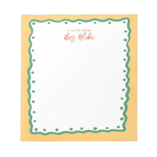 Teacher Appreciation Bold Colour Border Notepad