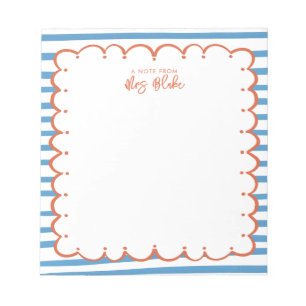 Teacher Appreciation Bold Colour Border Notepad
