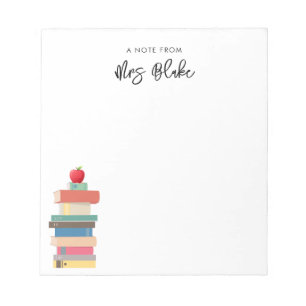Teacher Appreciation Books Apple Notepad