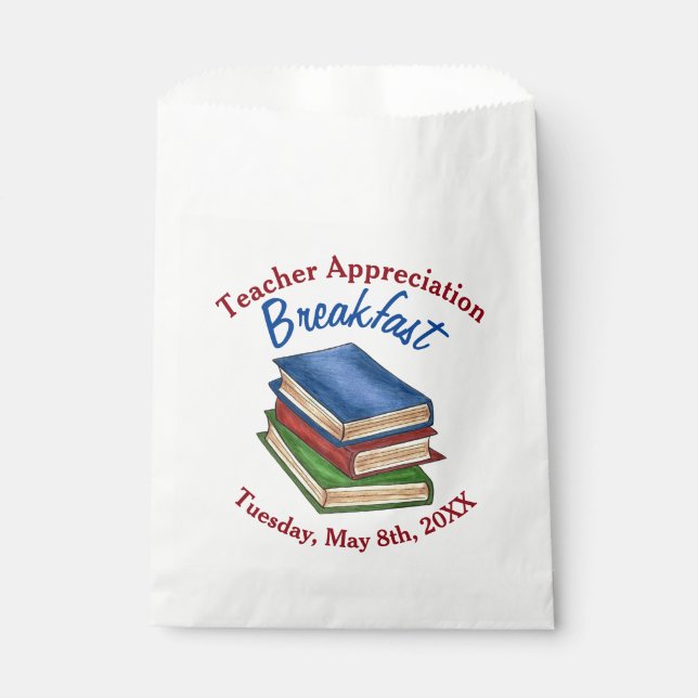 Teacher Appreciation Breakfast Retirement Party Favour Bag (Front)