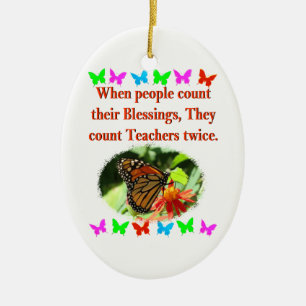 TEACHER APPRECIATION BUTTERFLY DESIGN CERAMIC ORNAMENT