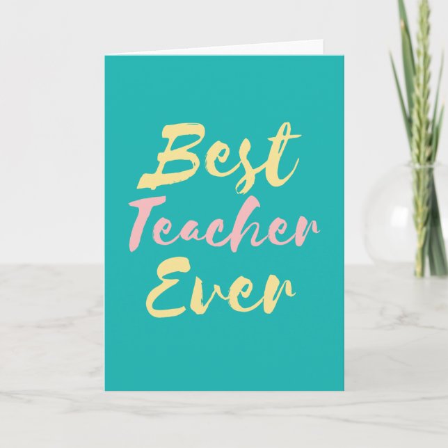 Teacher Appreciation Card, Cute and Colourful Card (Front)