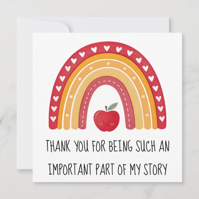 Teacher Appreciation Card – Rainbow Thank You (Front)