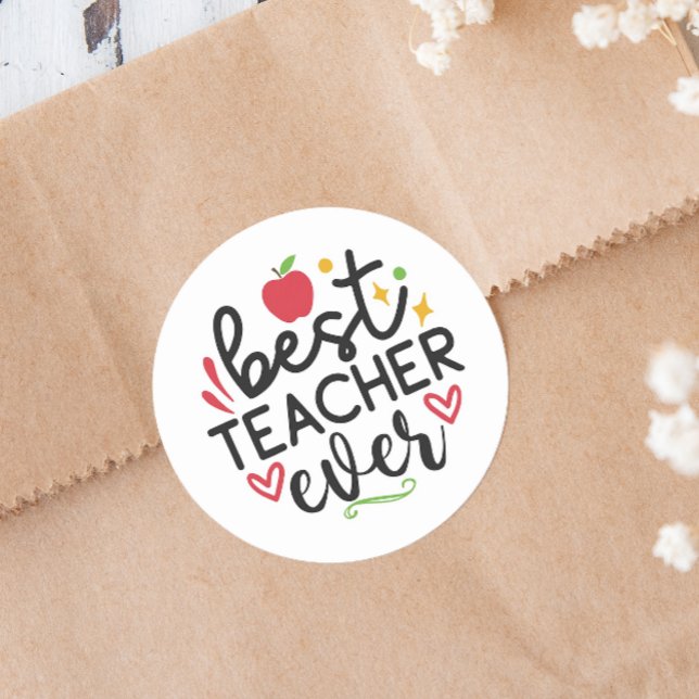 Teacher Appreciation Classic Round Sticker (Let your teachers know they are the best with these fun stickers.)