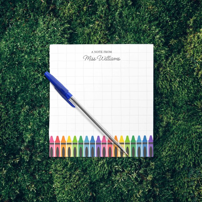 Teacher Appreciation Colourful Crayon Custom Notepad (Creator Uploaded)