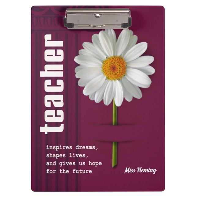 Teacher Appreciation Custom Name Gift  Clipboard (Front)