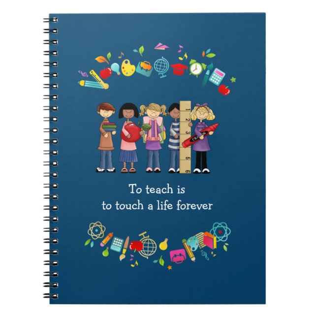 Teacher Appreciation Custom Text Gift  Notebook (Front)
