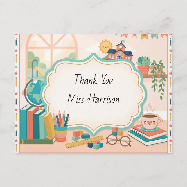 Teacher Appreciation Customizable Classroom Frame Postcard (Front)