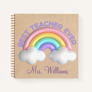 teacher appreciation cute rainbow craft  notebook