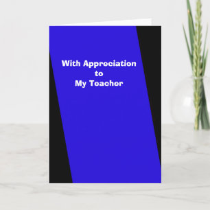 Teacher Appreciation Day Greeting Card Dark Blue