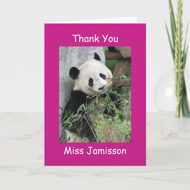 Teacher Appreciation Day Thank You Giant Panda Card (Front)