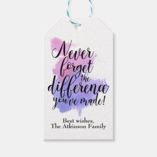 Teacher Appreciation Day Watercolor Quote Gift Tags