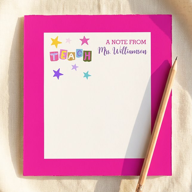 Teacher Appreciation Floral Flowers Personalized Notepad (Creator Uploaded)