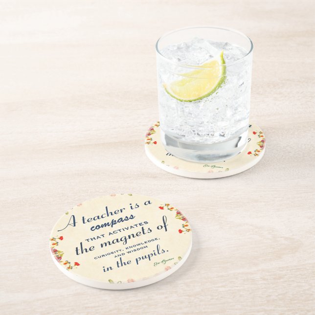 Teacher Appreciation Gift A Teacher is a Compass Coaster (Side)