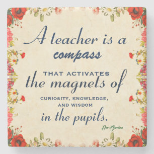 Teacher Appreciation Gift A Teacher is a Compass Stone Coaster