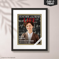 Teacher Appreciation Gift, Custom Magazine Cover 