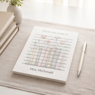 Teacher Appreciation Gift Floral Stacked Books  Notepad