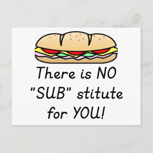 Teacher Appreciation Gift -Funny Sub Teacher Quote Postcard (Front)