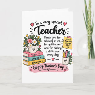 Teacher Appreciation Gift Happy Teacher's Day Card