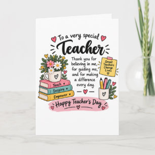 Teacher Appreciation Gift Happy Teacher's Day Card