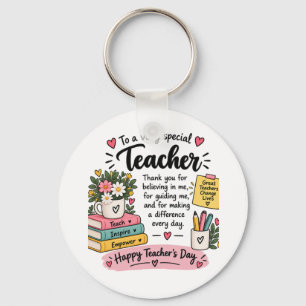 Teacher Appreciation Gift   Happy Teacher's Day  Keychain